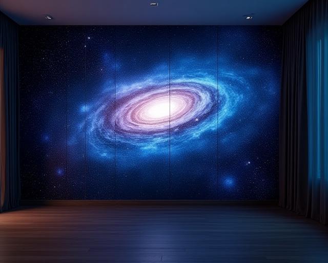 Large galaxy wall art installation