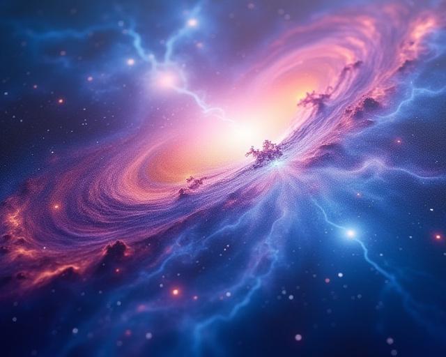 Abstract nebula art print with vibrant colors